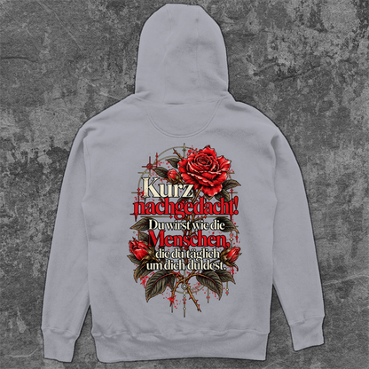 Unisex Oversize Hoodie Kurz nachgedacht