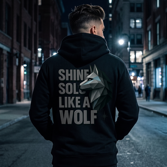 SHINE SOLO LIKE A WOLF - Backprint | Oversized Hoodie