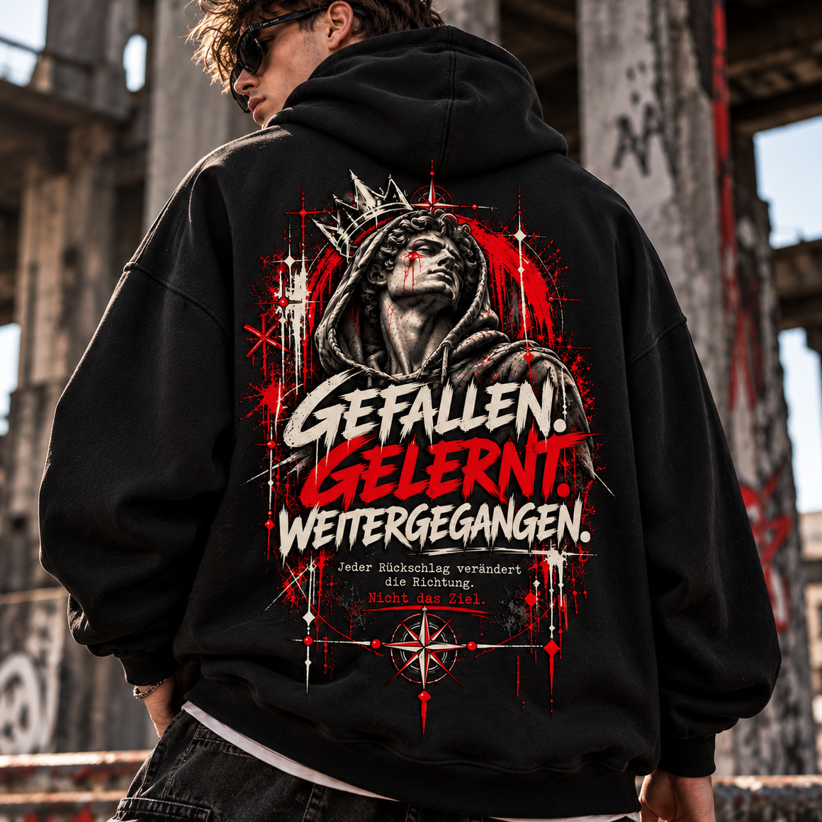 Unisex Oversize Hoodie| Gefallen.Gelernt.Weitergegangen.
