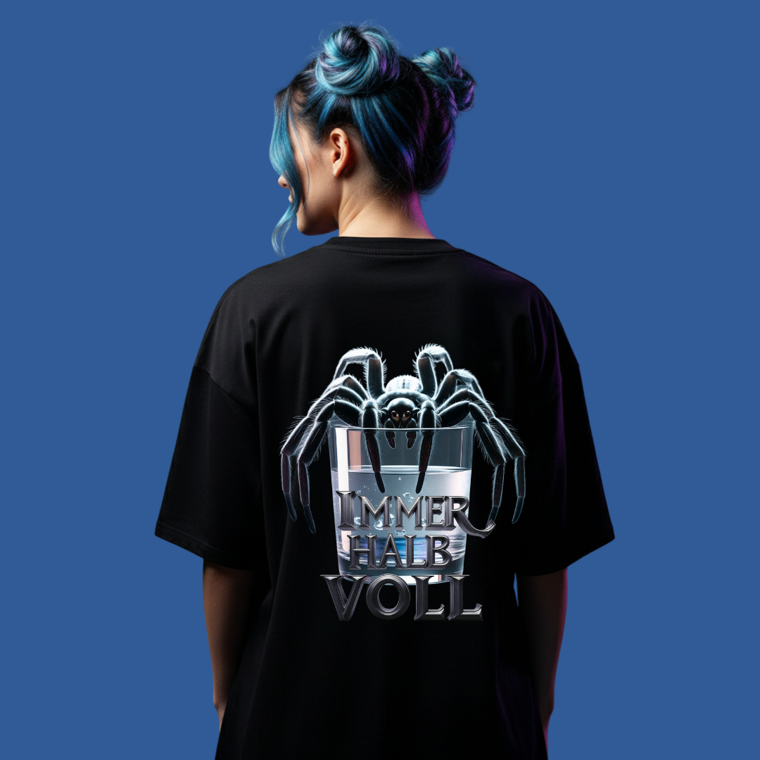Immer halb voll - Backprint | Premium  Oversized Shirt