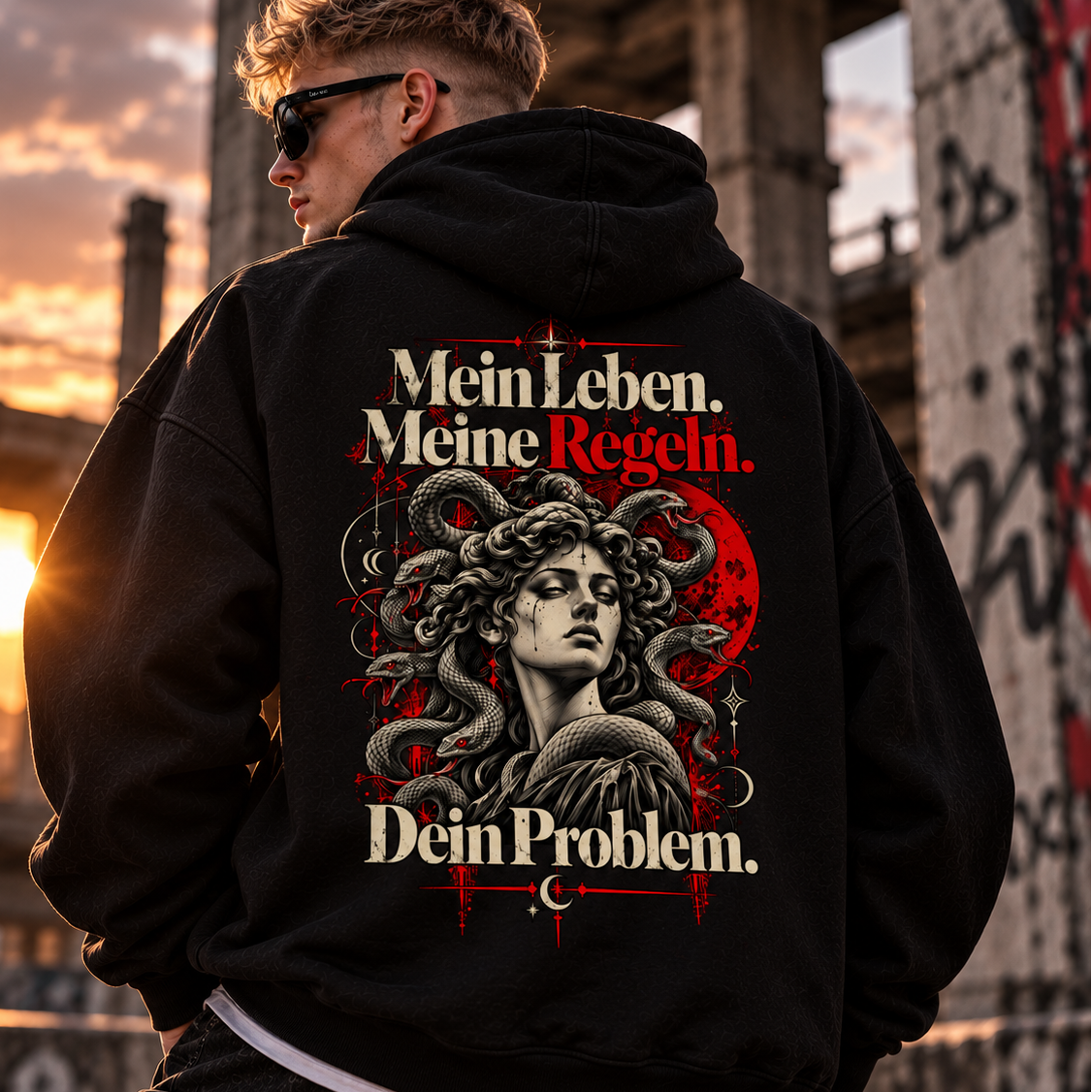 Unisex Oversize Hoodie | Mein Leben. Meine Regeln.